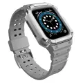 Protect Strap Band Band with Case for Apple Watch 7 | SE (41|40 | 38mm) Case Armored Watch Cover Gray Фото num