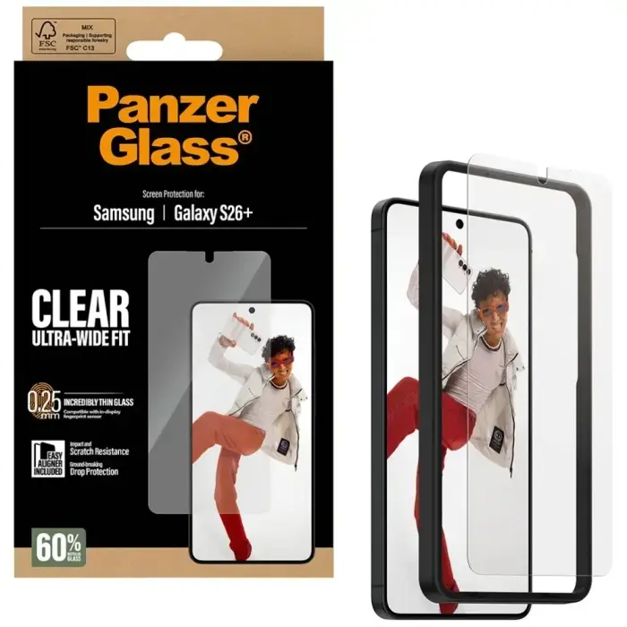 Tempered Glass PanzerGlass Ultra-Wide Fit EasyAligner for Samsung Galaxy S26+ Foto 4