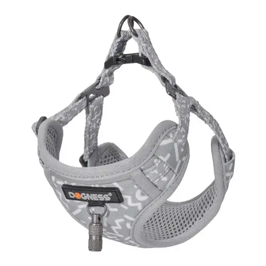 Dogness walking set leash+harness for dog (light gray) Фото num