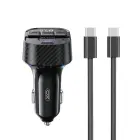 XO transmitter FM BCC17 Bluetooth MP3 car charger 30W black + cable USB-C - USB-C Фото num