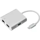 Qoltec Hub Adapter USB-C 3.1 4in1 | USB 3.0 | VGA | RJ45 | USB-C PD 92W Фото num