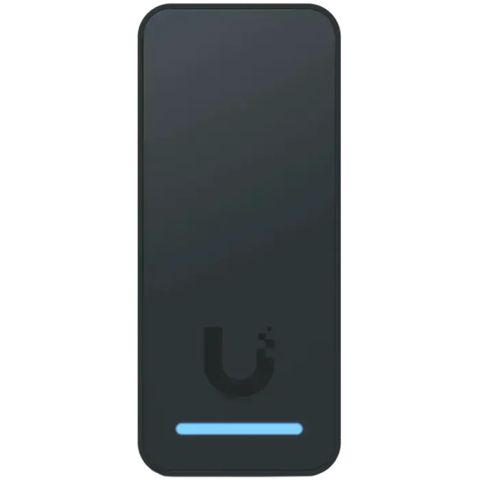 Compact, second-generation NFC card reader and request-to-exit device that supports hand-wave door unlocking.