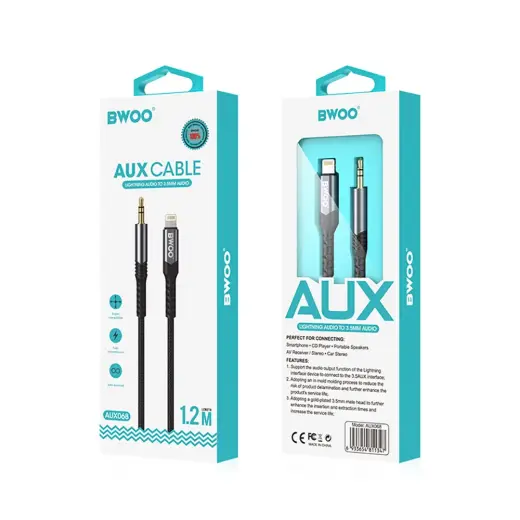BWOO audio cable BO-AUX068 aux 3.5mm-lightning Photo