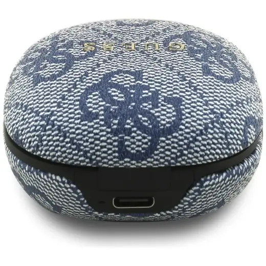 Earphones TWS ENC Guess 4G Classic Metal Logo blue Foto 4