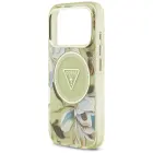 Case Guess IML Glitter Flowers Triangle  MagSafe for iPhone 17 Pro green Foto 6