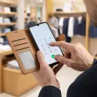 Smart Luxe ādas grāmatveida maciņš telefonam iPhone 17 Pro Max | iPhone 18 Pro Max brūns — Foto 9