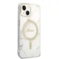 Zestaw Guess GUBPP14SHMEACSH Case+  Charger iPhone 14 | 15 | 13 6,1" biały|white hard case Marble MagSafe Фото num