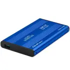 Qoltec Aluminium External Hard Drive Case HDD SSD 2.5'' SATA3 | USB 3.0 | Blue Photo