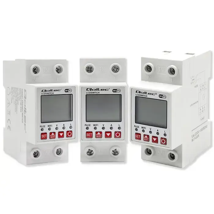 Qoltec Wi-fi DIN rail relay with electricity meter 63A| Timer | Tuya | Wi-Fi | LED Foto 8