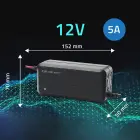 Qoltec Intelligent microprocessor charger 12V 5A | Rectifier for AGM GEL SLA battery | 6 - stage charging Photo