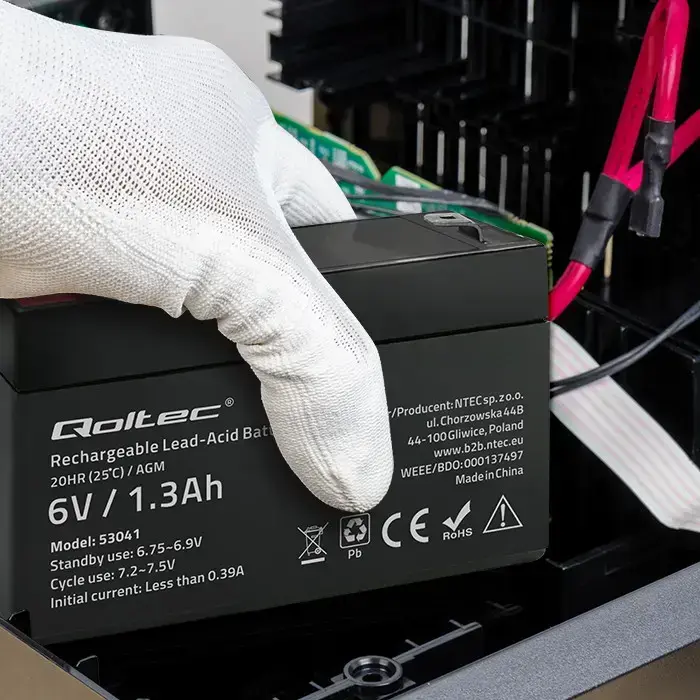 Qoltec AGM battery | 6V | 1.3Ah | Maintenance-free | Efficient| LongLife | for UPS, scale, cash register Foto 6