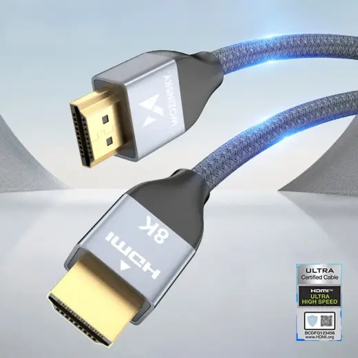 Wozinsky cable HDMI 2.1  8K 60 Hz 48 Gbps | 4K 120 Hz | 2K 144 Hz 1m silver (WHDMI-10) Photo