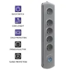 Qoltec Surge protector | 5 sockets | 3m | Grey — Фото 4