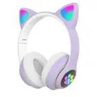 BLUETOOTH/LED HEADPHONES CAT EARS FOR CHILDREN PURPLE Foto 1