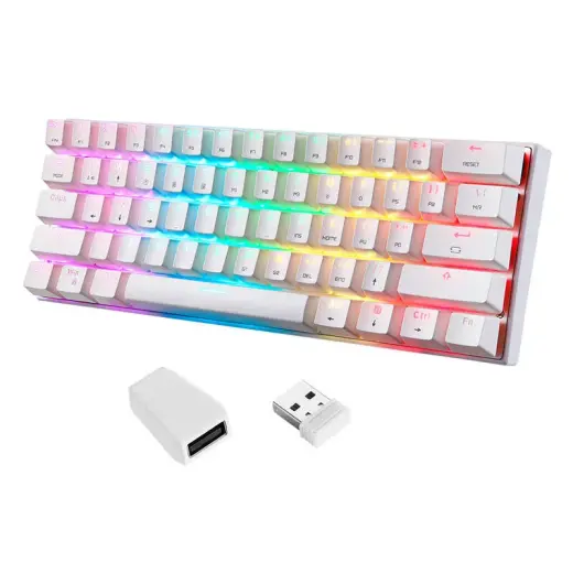 Wireless mechanical keyboard Motospeed SK62 White (blue switch) Photo