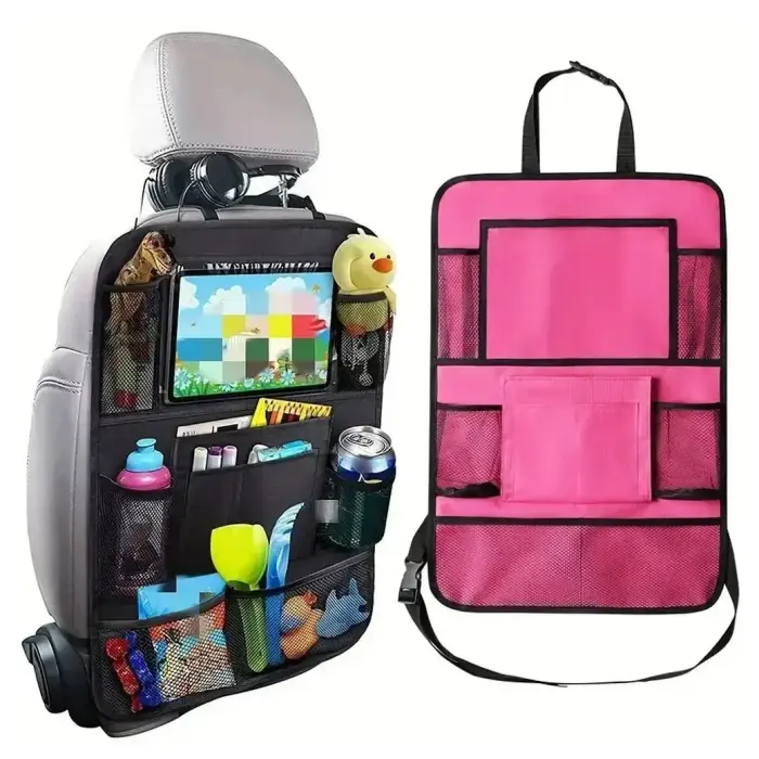 Car organizer for front seats with compartments pink Фото num