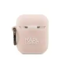 Karl Lagerfeld KLA2RUNIKP AirPods 1|2 cover różowy|pink Silicone Karl Head 3D Фото num
