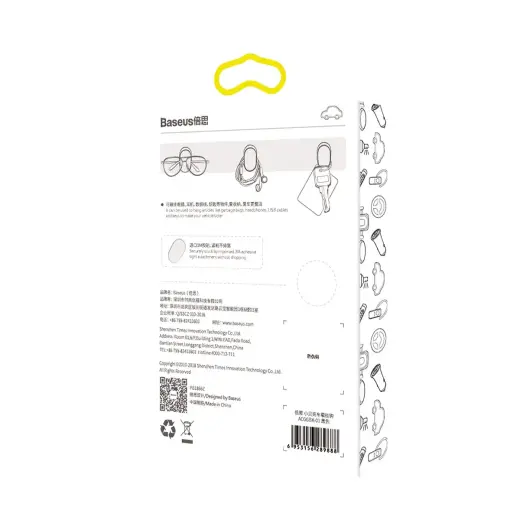 Baseus Small Shell hanger for car, home, garage 4 pcs. - black Фото num