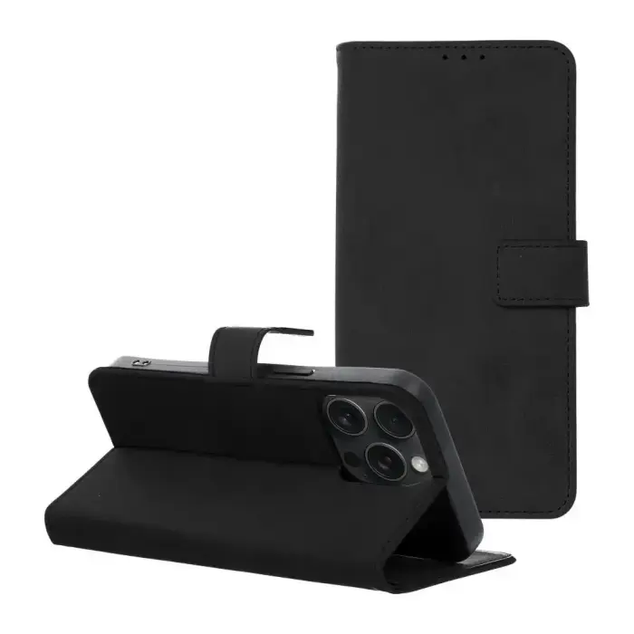 TENDER book type phone case for iPhone 15 Pro Max black