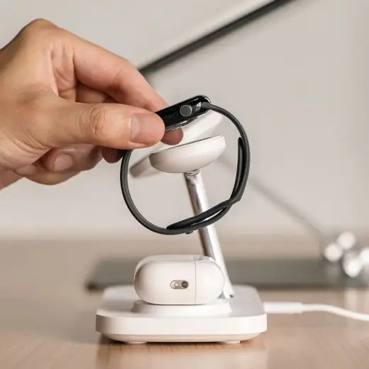 RINGKE 3IN1 QI2 MAGNETIC MAGSAFE WIRELESS CHARGER WHITE Фото num