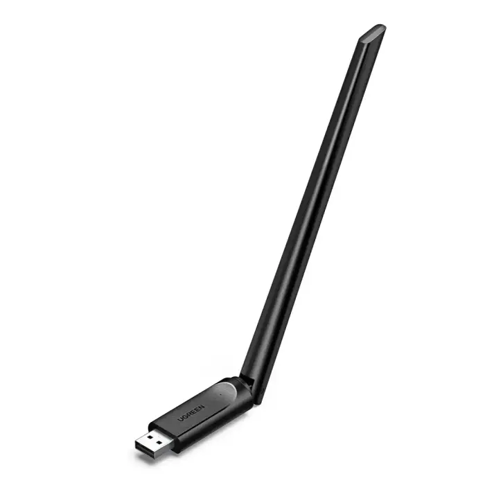 Wi-Fi USB High-Gain divjoslu adapteris 2,4GHz 286Mbps + 5GHz 600Mbps ar ārējo antenu 6dBi, melns