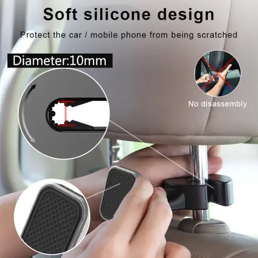 Magnetic car holder headrest mount Type 1 black Photo