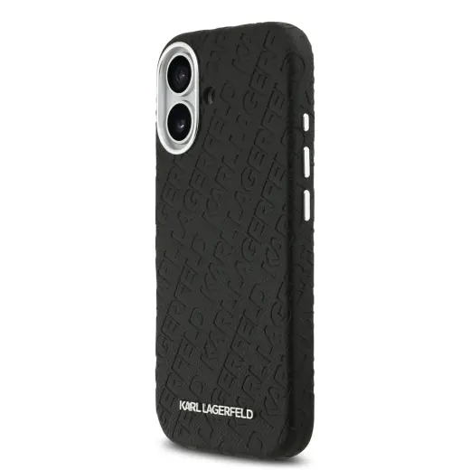 Karl Lagerfeld Grained PU Repeated Logo MagSafe Case for iPhone 17 Black