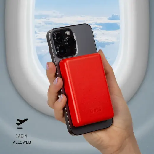 5000 mAh беспроводной магнитный Внешний аккумулятор (powerbank) Красный Фото num