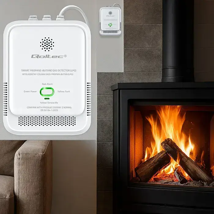 Qoltec Certified Propane-Butane Gas Leak Sensor | LPG detector | 85dB alarm | LED Foto 8