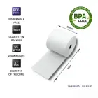 Qoltec Thermal roll 80 x 80 | 55g/m2 | 10pcs | BPA free Foto 2