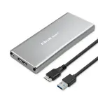 Qoltec Aluminium Enclosure | M.2 SSD drive | SATA | NGFF| USB 3.0 | Super speed 5GB/s | 2TB | Silver Foto 1