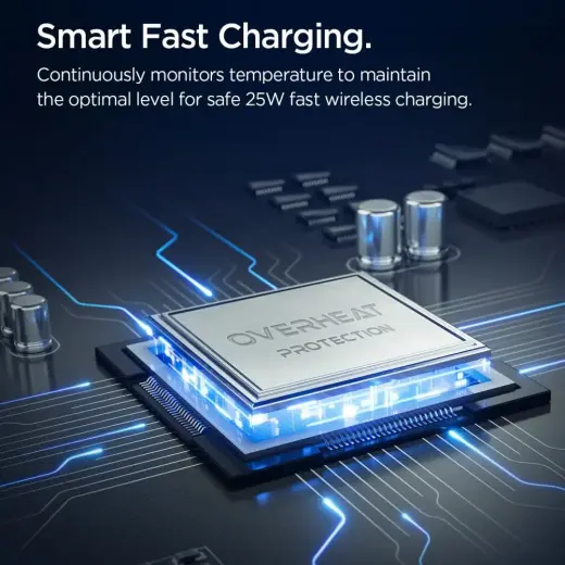 SPIGEN ESSENTIAL EF302MOQ Qi2.2 2IN1 MAGNETIC MAGSAFE WIRELESS CHARGER BLACK Фото num