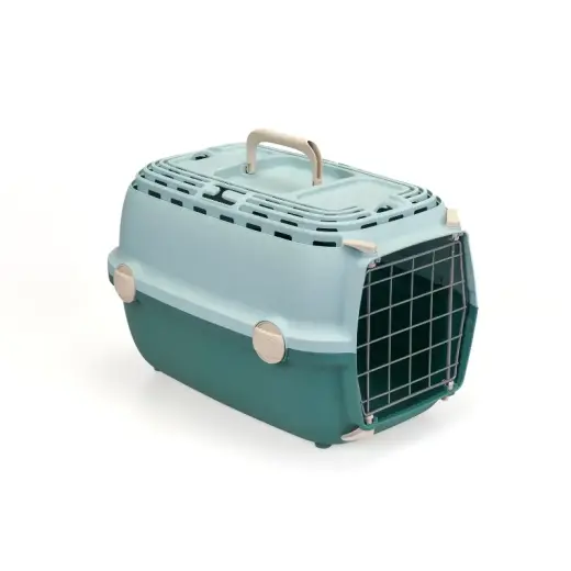 Transport cage Horizon 1 with metal door 48x32x30cm light green|green