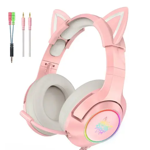 Gaming headphones ONIKUMA K9 Pink RGB Foto 6