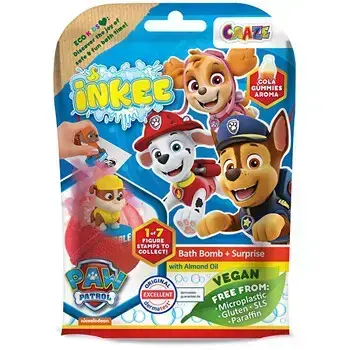 INKEE Paw Patrol Bath Bomb ( Tlapkova patrola ) - Koupelová bomba s překvapením 80.0g