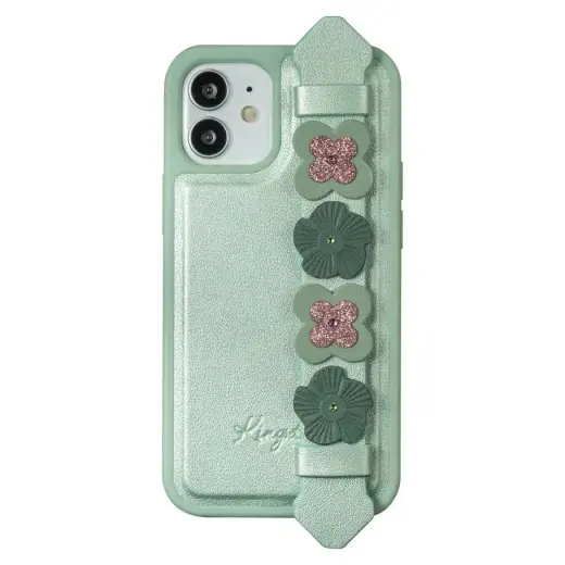 Kingxbar Sweet Series case decorated with original Swarovski crystals iPhone 12 Pro Max green Foto 1