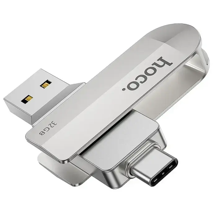 Pendrive 32GB USB 3.0 (USB A + USB C) Hoco UD10 silver