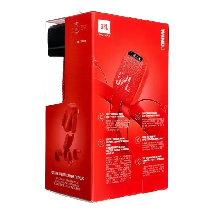 Wireless speaker JBL Wind 3 with handlebar holder red Foto 6