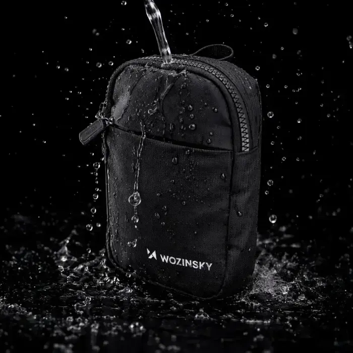 Wozinsky WMS-W1 Unisex Mini Shoulder Bag Waterproof Dual-Compartment for Phone - Black Foto 12