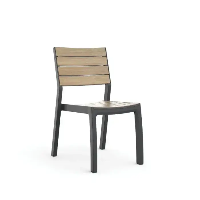 Garden chair Deco Corale teak tone/gray