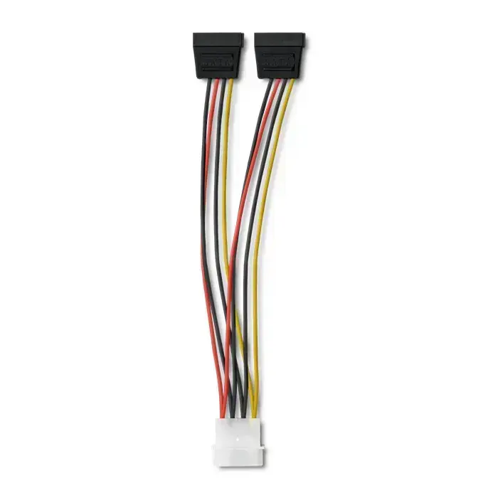 Qoltec Cable adapter POWER MOLEX | 2xSATA | 0.2m Photo