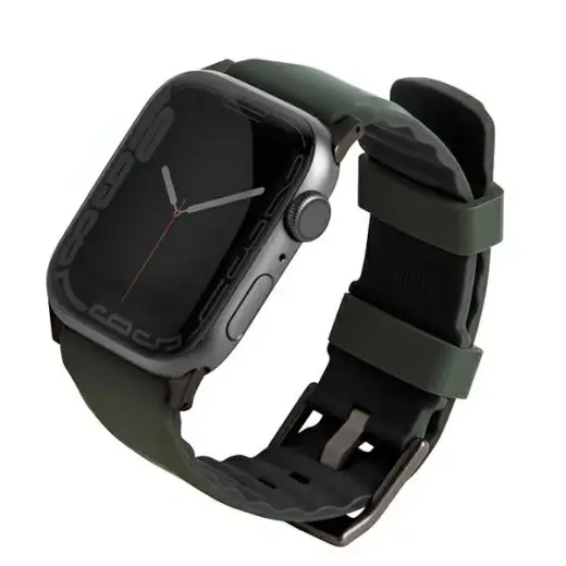 UNIQ pasek Linus Apple Watch Series 4|5|6|7|8|SE|SE2|Ultra 42|44|45mm. Airosoft Silicone zielony|moss green Foto 1