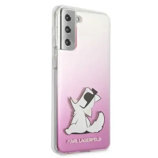 KLHCS21MCFNRCPI Karl Lagerfeld PC|TPU Choupette Eats Cover for Samsung Galaxy S21+ Gradient Pink Фото num