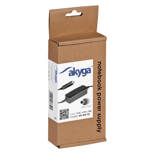 Car notebook power supply Akyga AK-ND-35 19V | 4.74A 90W 4.8 x 1.7 mm HP 1.2m Foto 4