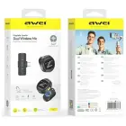 Wireless Lavalier Microphone AWEI MK3 Duo black — Foto 6