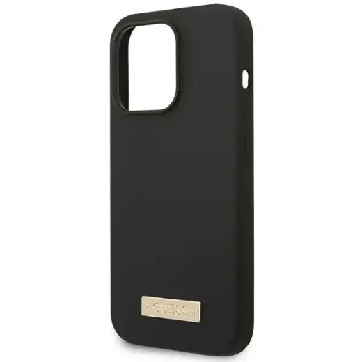 Guess GUHMP14XSBPLK iPhone 14 Pro Max 6,7" czarny|black hard case Silicone Logo Plate MagSafe Фото num