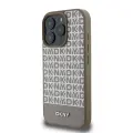 DKNY PU Leather Repeat Pattern Bottom Stripe MagSafe Case for iPhone 16 Pro Brown — Foto 2