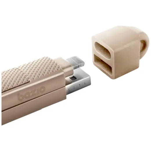 Cable Bazic GoCharge Alucable 4in1 (USB-A|USB-C - USB-C|Lightning) 15cm 60W 3A PD Fast Charge gold Foto 5