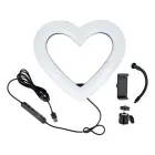 LED Ring Stream RGB lamp 10" with holder for mobile HEART + tripod JM26-10 black Foto 8