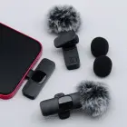 Wireless lavalier microphone Lightning double with long hair (2 in set) K1 black Foto 2